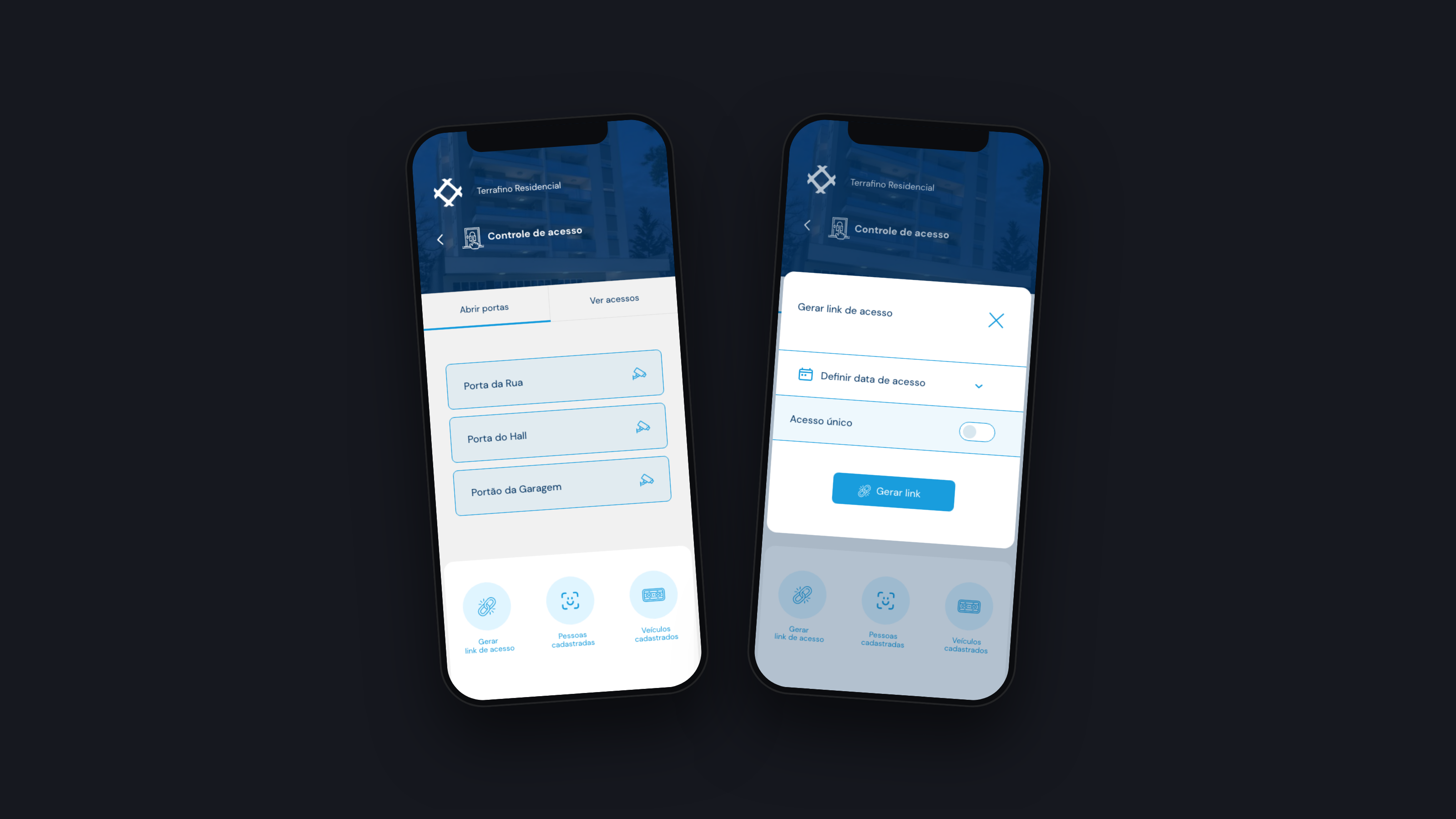 Access control: releasing the street door and generating a visitor access link or QR code