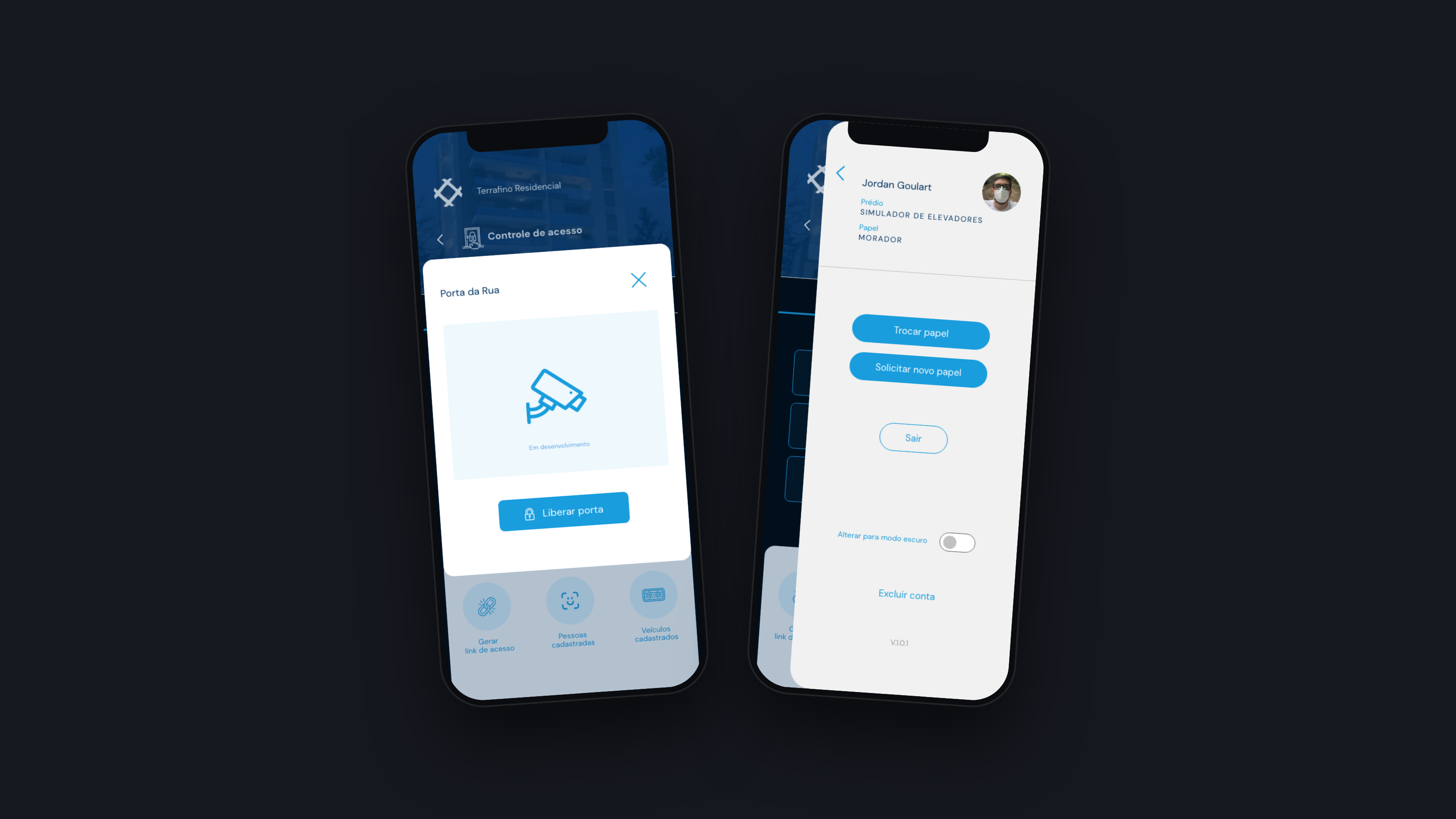 Building security cameras and the main menu